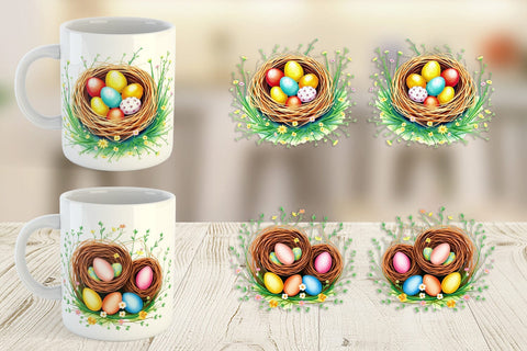 Mug Wrap Nests with Eggs Sublimation artnoy 
