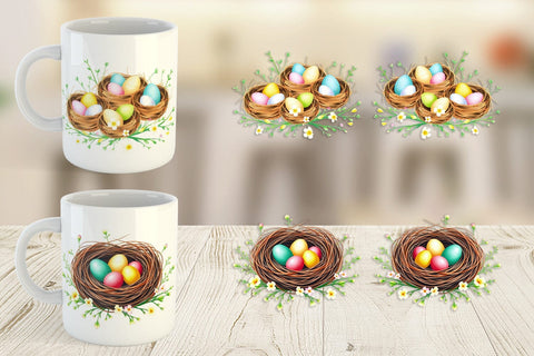 Mug Wrap Nests with Eggs Sublimation artnoy 