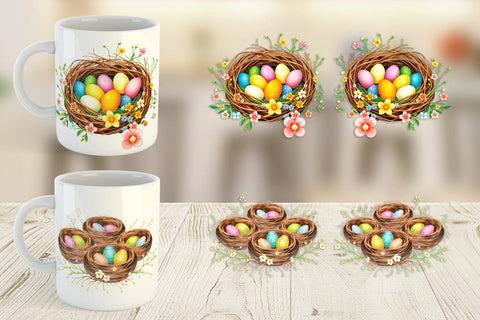 Mug Wrap Nests with Eggs Sublimation artnoy 