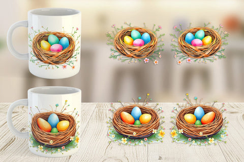 Mug Wrap Nests with Eggs Sublimation artnoy 
