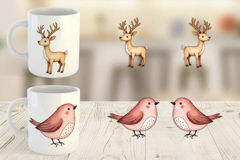 Mug Wrap Nordic Winter Watercolor Christmas Sublimation artnoy 