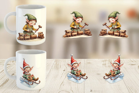 Mug Wrap North Pole Elves Sublimation artnoy 