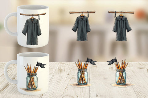 Mug Wrap Nostalgic Academia Vintage School Supplies Sublimation artnoy 