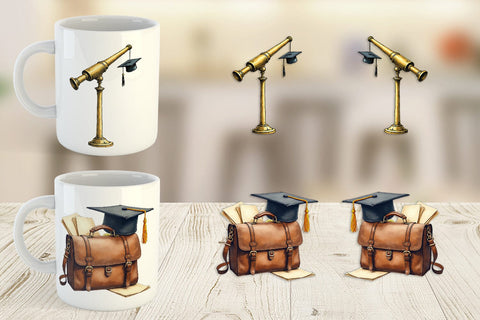 Mug Wrap Nostalgic Academia Vintage School Supplies Sublimation artnoy 