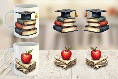 Mug Wrap Nostalgic Academia Vintage School Supplies Sublimation artnoy 