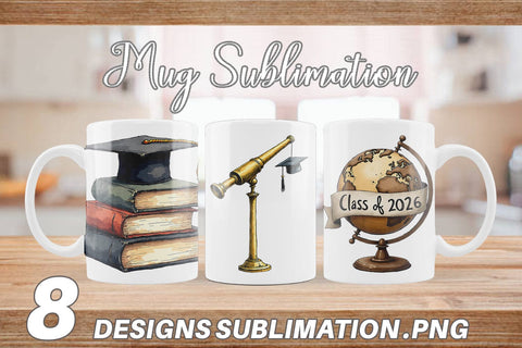 Mug Wrap Nostalgic Academia Vintage School Supplies Sublimation artnoy 