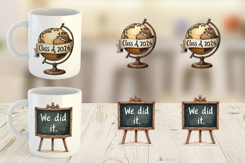 Mug Wrap Nostalgic Academia Vintage School Supplies Sublimation artnoy 