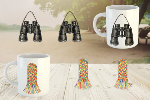 Mug Wrap Nostalgic Camp Souvenir Watercolor Sublimation artnoy 