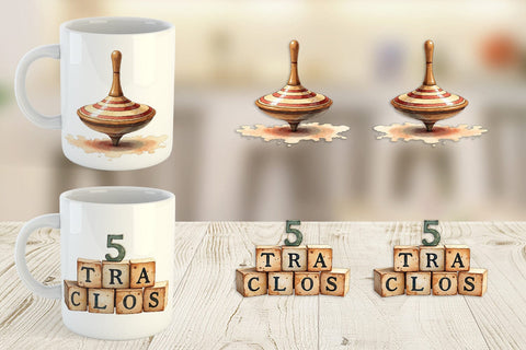 Mug Wrap Nostalgic Christmas Toys Sublimation artnoy 