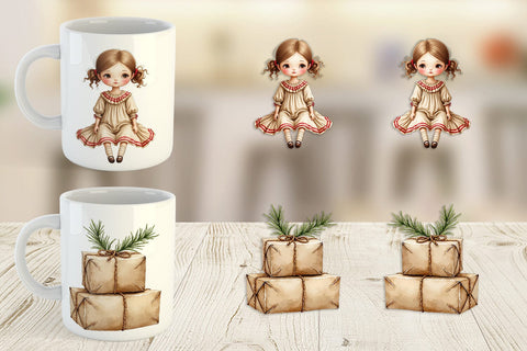 Mug Wrap Nostalgic Christmas Toys Sublimation artnoy 