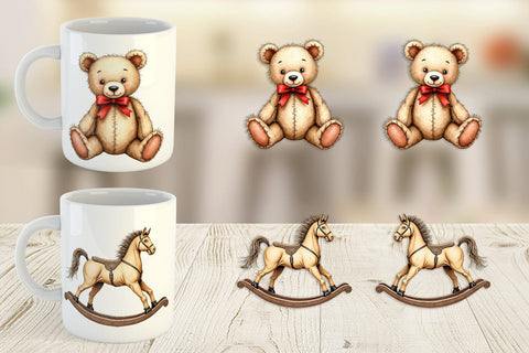 Mug Wrap Nostalgic Christmas Toys Sublimation artnoy 