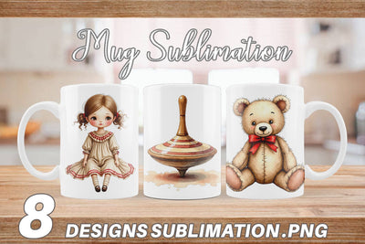 Mug Wrap Nostalgic Christmas Toys Sublimation artnoy 