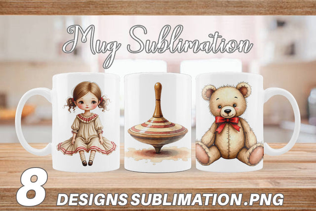 Mug Wrap Nostalgic Christmas Toys Sublimation artnoy 