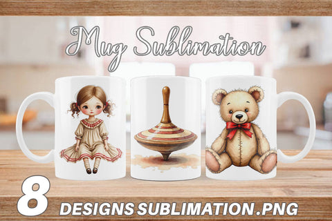 Mug Wrap Nostalgic Christmas Toys Sublimation artnoy 