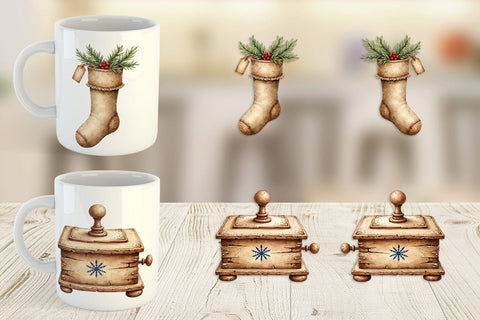 Mug Wrap Nostalgic Christmas Toys Sublimation artnoy 