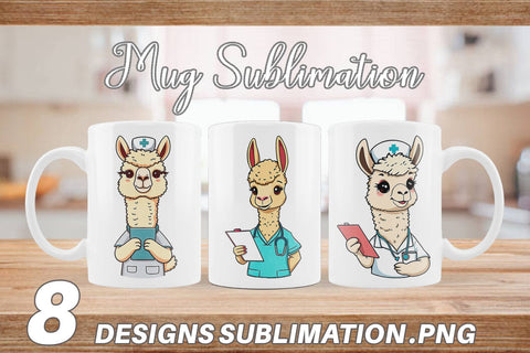 Mug Wrap Nurse Alpaca Sublimation artnoy 