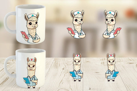 Mug Wrap Nurse Alpaca Sublimation artnoy 
