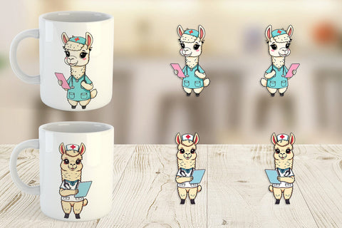 Mug Wrap Nurse Alpaca Sublimation artnoy 