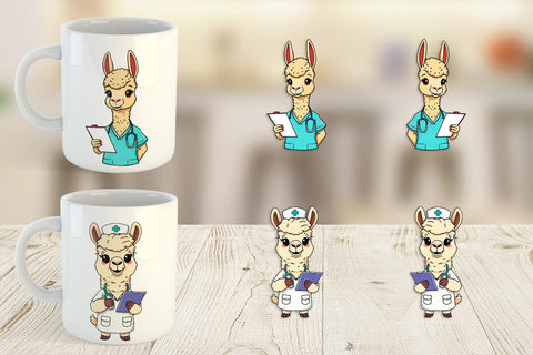 Mug Wrap Nurse Alpaca Sublimation artnoy 