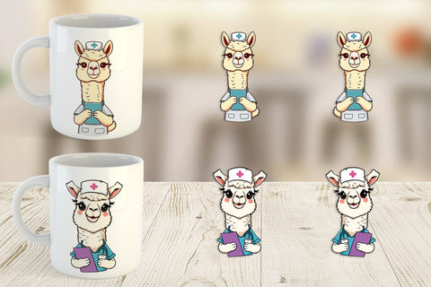 Mug Wrap Nurse Alpaca Sublimation artnoy 