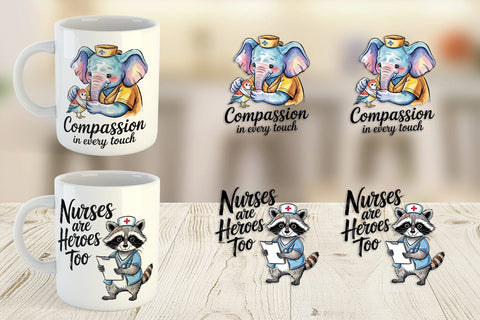 Mug Wrap Nurse Animal Sublimation artnoy 