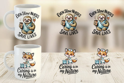Mug Wrap Nurse Animal Sublimation artnoy 