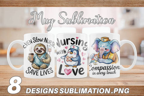 Mug Wrap Nurse Animal Sublimation artnoy 