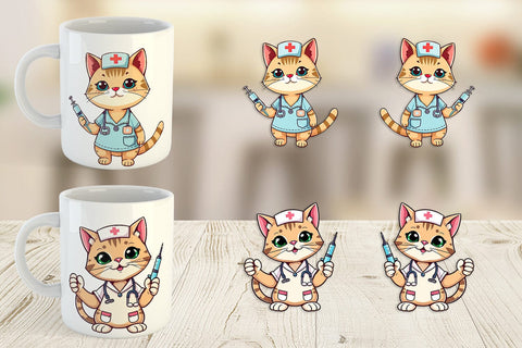Mug Wrap Nurse Cat Sublimation artnoy 