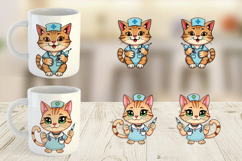 Mug Wrap Nurse Cat Sublimation artnoy 
