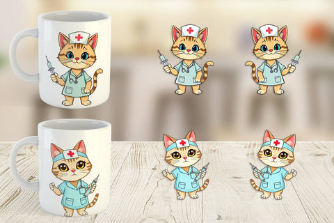 Mug Wrap Nurse Cat Sublimation artnoy 