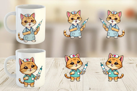 Mug Wrap Nurse Cat Sublimation artnoy 