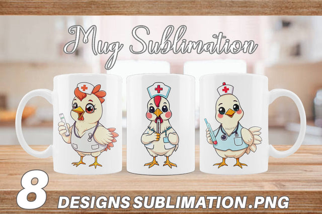 Mug Wrap Nurse Chicken Sublimation artnoy 