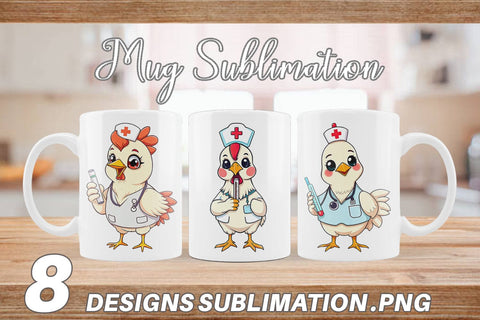 Mug Wrap Nurse Chicken Sublimation artnoy 