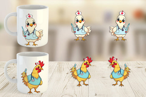 Mug Wrap Nurse Chicken Sublimation artnoy 