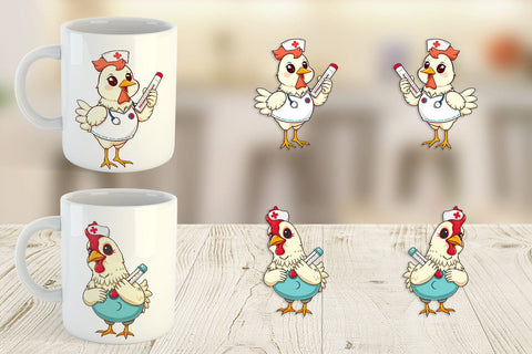 Mug Wrap Nurse Chicken Sublimation artnoy 