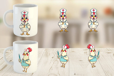 Mug Wrap Nurse Chicken Sublimation artnoy 