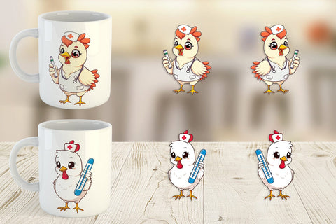 Mug Wrap Nurse Chicken Sublimation artnoy 