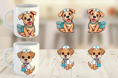 Mug Wrap Nurse Dog Sublimation artnoy 