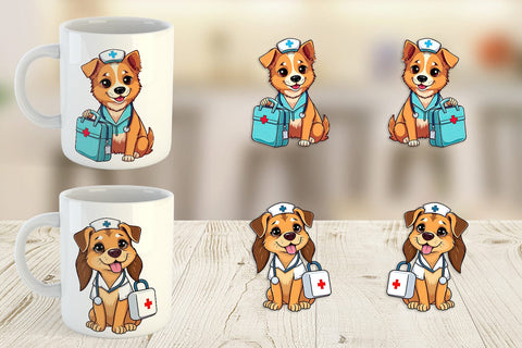 Mug Wrap Nurse Dog Sublimation artnoy 