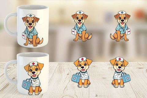 Mug Wrap Nurse Dog Sublimation artnoy 