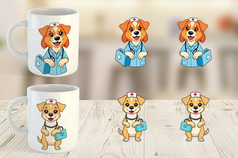 Mug Wrap Nurse Dog Sublimation artnoy 