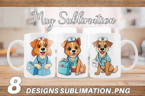 Mug Wrap Nurse Dog Sublimation artnoy 