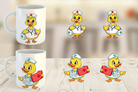 Mug Wrap Nurse Duck Sublimation artnoy 