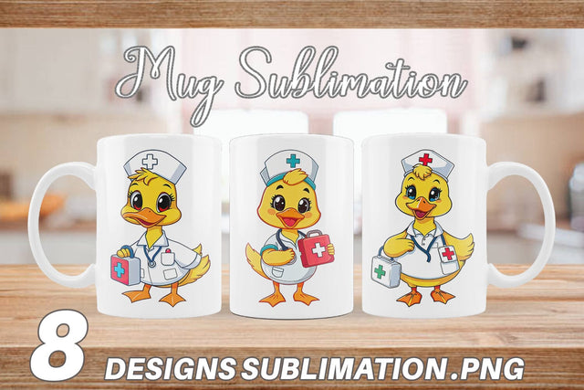 Mug Wrap Nurse Duck Sublimation artnoy 
