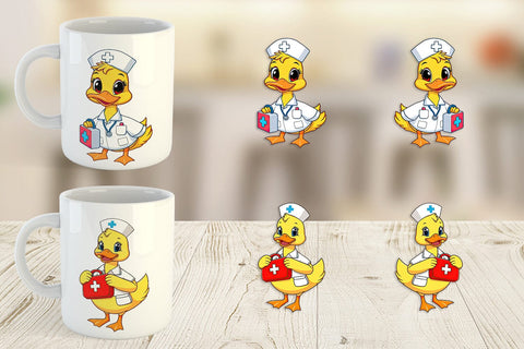 Mug Wrap Nurse Duck Sublimation artnoy 