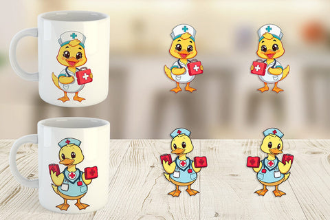 Mug Wrap Nurse Duck Sublimation artnoy 