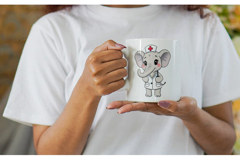 Mug Wrap Nurse Elephant Sublimation artnoy 