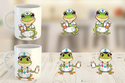 Mug Wrap Nurse Frog Sublimation artnoy 