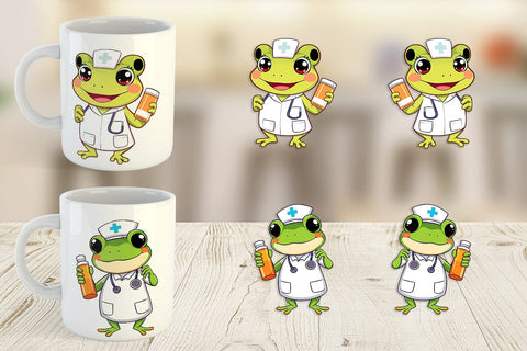 Mug Wrap Nurse Frog Sublimation artnoy 