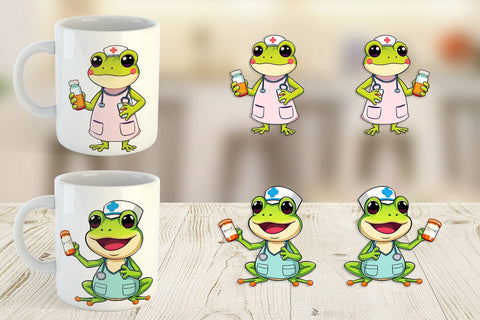Mug Wrap Nurse Frog Sublimation artnoy 